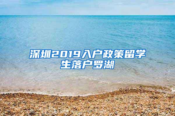 深圳2019入户政策留学生落户罗湖