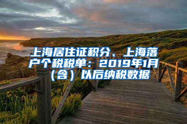 上海居住证积分、上海落户个税税单：2019年1月（含）以后纳税数据