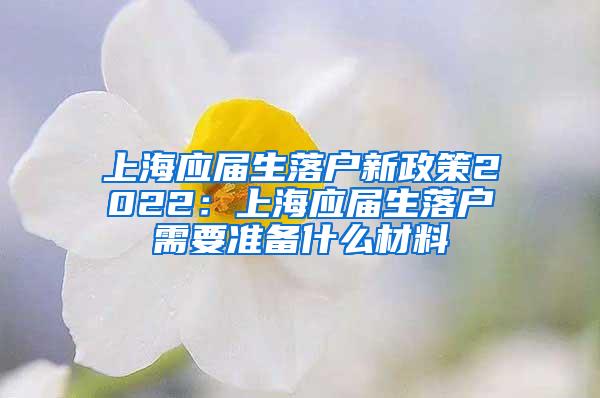 上海应届生落户新政策2022：上海应届生落户需要准备什么材料