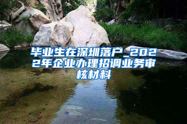 毕业生在深圳落户_2022年企业办理招调业务审核材料