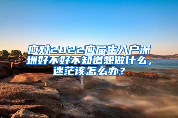 应对2022应届生入户深圳好不好不知道想做什么，迷茫该怎么办？