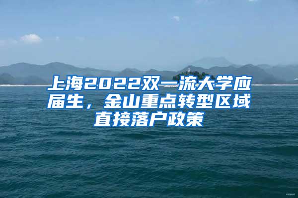 上海2022双一流大学应届生，金山重点转型区域直接落户政策