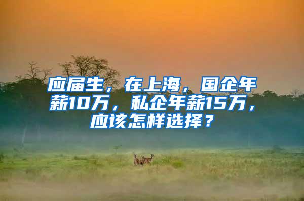 应届生，在上海，国企年薪10万，私企年薪15万，应该怎样选择？