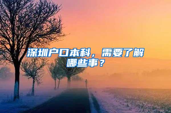 深圳户口本科，需要了解哪些事？