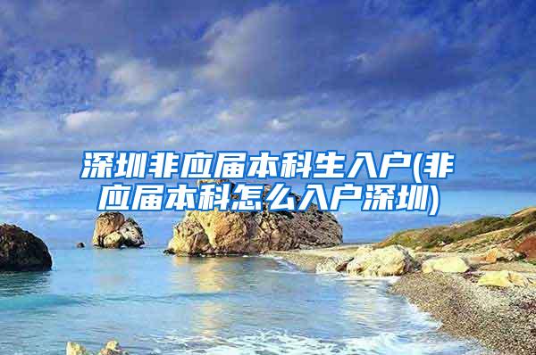 深圳非应届本科生入户(非应届本科怎么入户深圳)