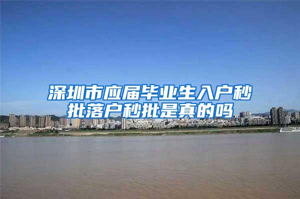 深圳市应届毕业生入户秒批落户秒批是真的吗