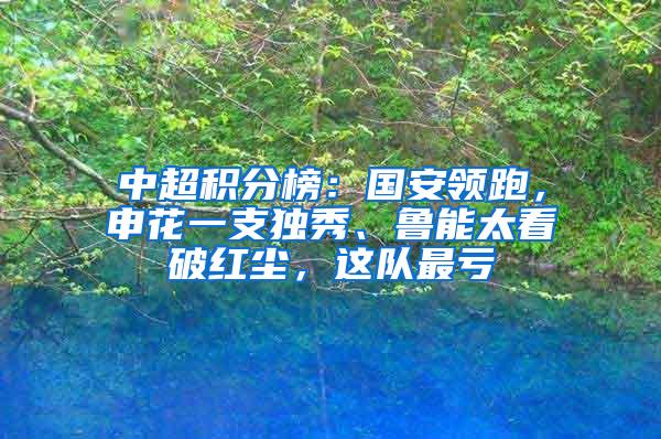 中超积分榜：国安领跑，申花一支独秀、鲁能太看破红尘，这队最亏