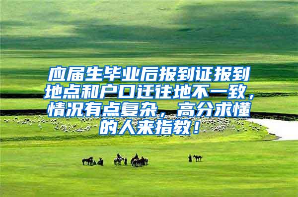 应届生毕业后报到证报到地点和户口迁往地不一致，情况有点复杂，高分求懂的人来指教！