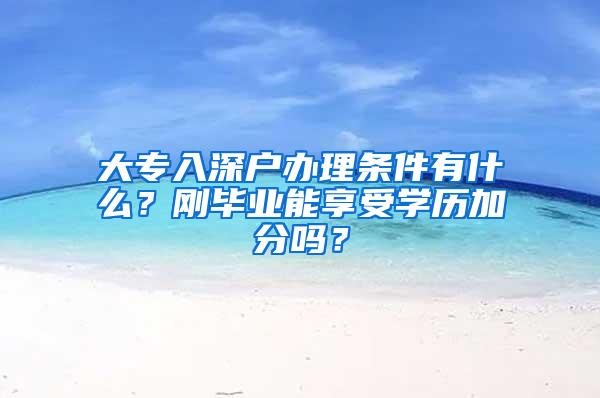 大专入深户办理条件有什么？刚毕业能享受学历加分吗？