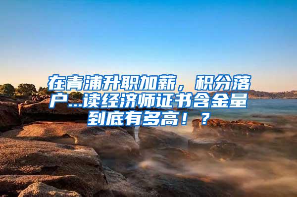 在青浦升职加薪，积分落户...读经济师证书含金量到底有多高！？