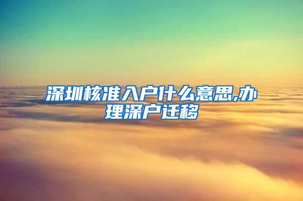 深圳核准入户什么意思,办理深户迁移