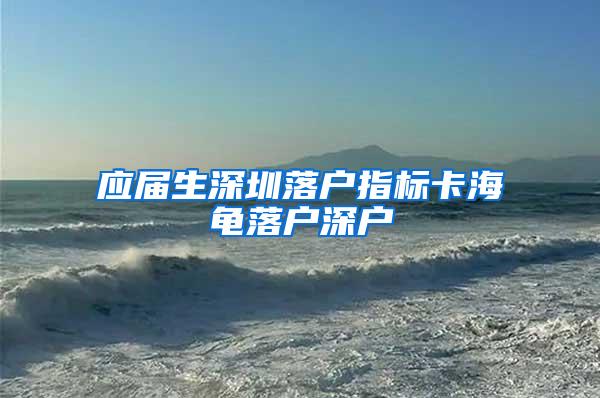 应届生深圳落户指标卡海龟落户深户