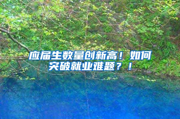 应届生数量创新高！如何突破就业难题？！