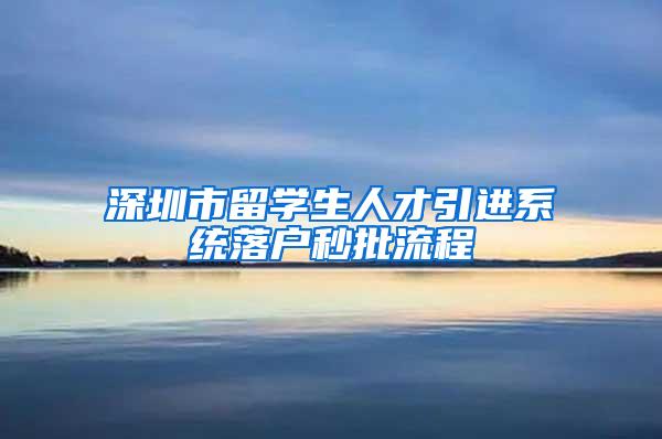 深圳市留学生人才引进系统落户秒批流程