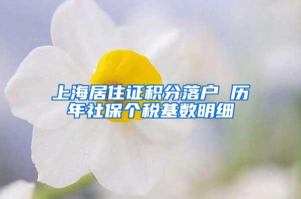 上海居住证积分落户 历年社保个税基数明细