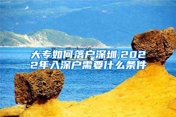 大专如何落户深圳,2022年入深户需要什么条件