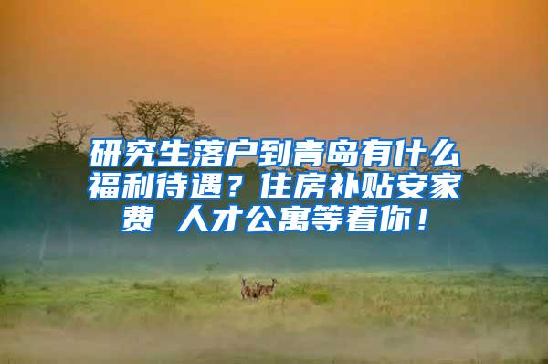 研究生落户到青岛有什么福利待遇？住房补贴安家费 人才公寓等着你！