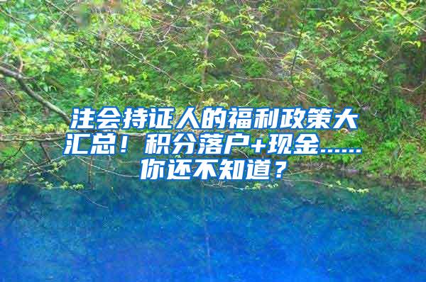 注会持证人的福利政策大汇总！积分落户+现金......你还不知道？