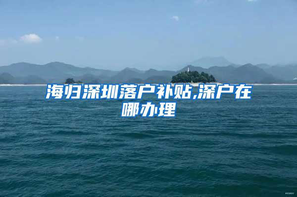 海归深圳落户补贴,深户在哪办理