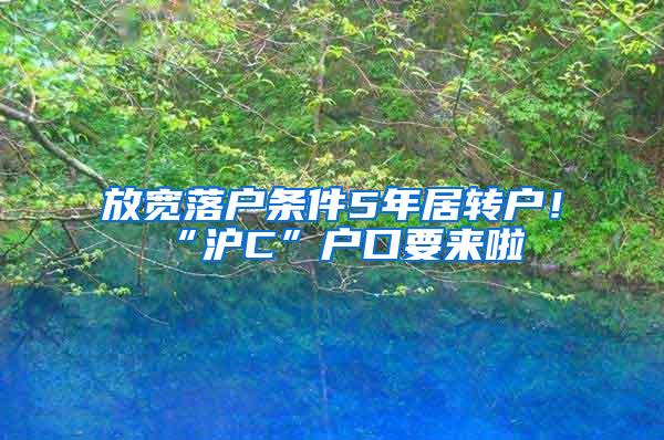 放宽落户条件5年居转户！“沪C”户口要来啦