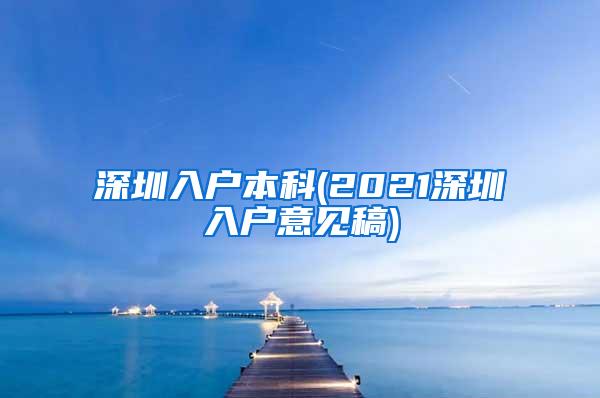 深圳入户本科(2021深圳入户意见稿)