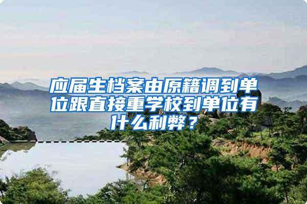 应届生档案由原籍调到单位跟直接重学校到单位有什么利弊？