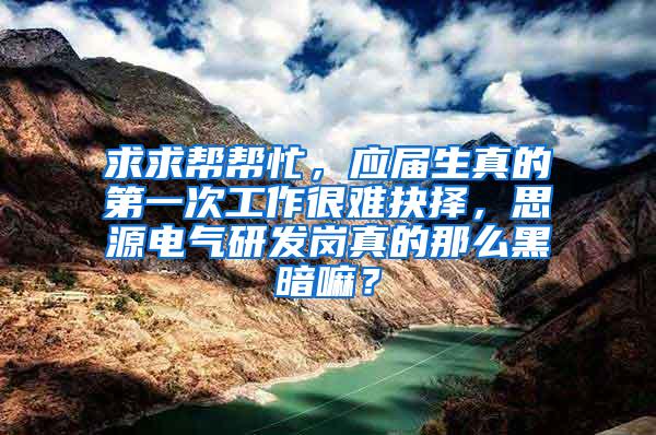 求求帮帮忙，应届生真的第一次工作很难抉择，思源电气研发岗真的那么黑暗嘛？