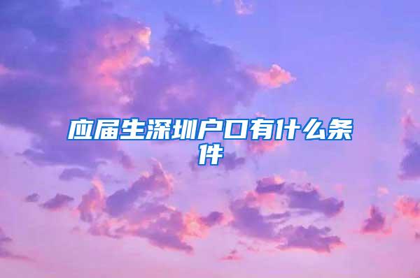 应届生深圳户口有什么条件