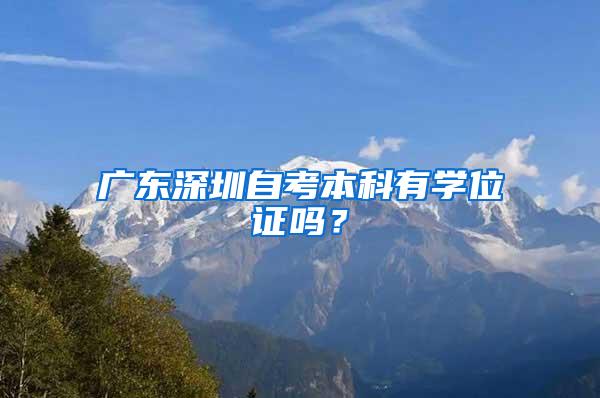 广东深圳自考本科有学位证吗？