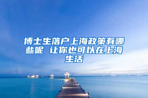 博士生落户上海政策有哪些呢 让你也可以在上海生活