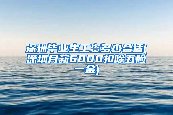 深圳毕业生工资多少合适(深圳月薪6000扣除五险一金)