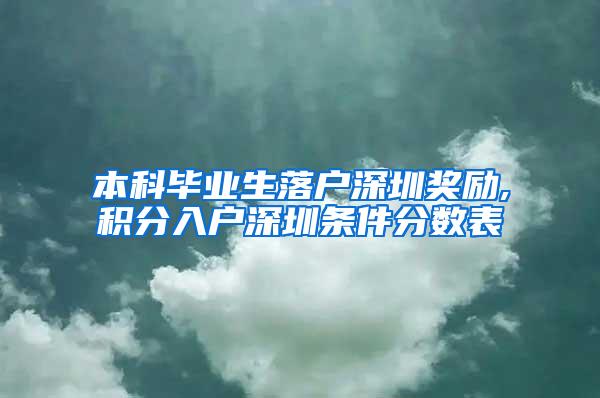 本科毕业生落户深圳奖励,积分入户深圳条件分数表