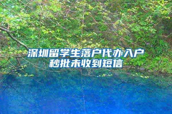 深圳留学生落户代办入户秒批未收到短信