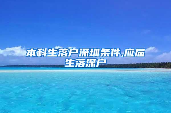 本科生落户深圳条件,应届生落深户