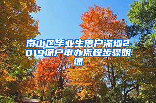 南山区毕业生落户深圳2019深户申办流程步骤明细