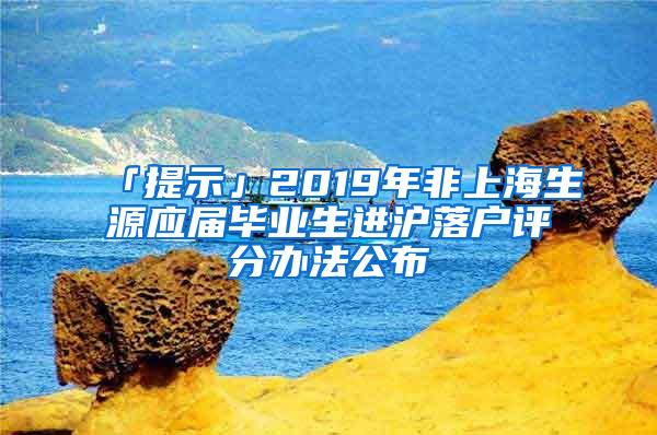 「提示」2019年非上海生源应届毕业生进沪落户评分办法公布