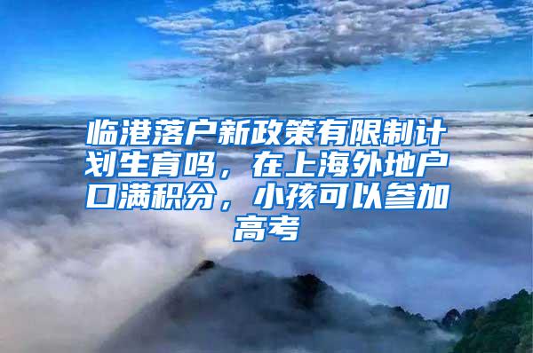 临港落户新政策有限制计划生育吗，在上海外地户口满积分，小孩可以参加高考