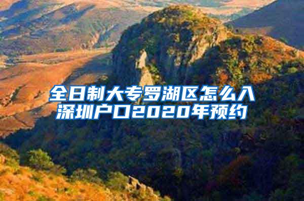 全日制大专罗湖区怎么入深圳户口2020年预约