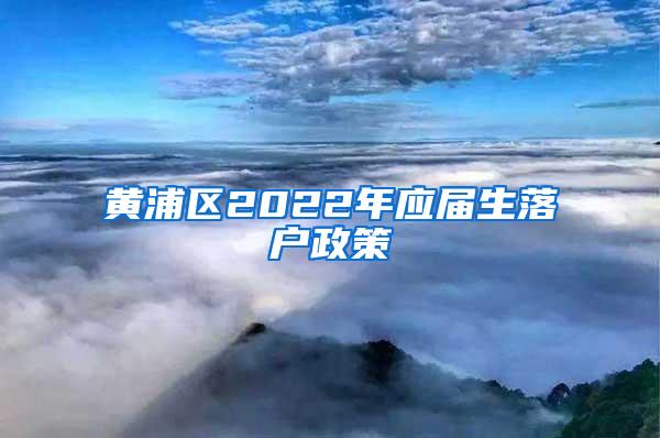 黄浦区2022年应届生落户政策