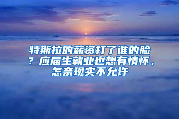 特斯拉的薪资打了谁的脸？应届生就业也想有情怀，怎奈现实不允许