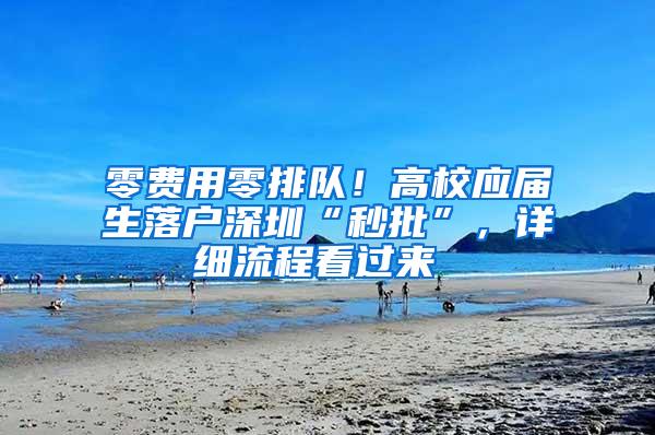 零费用零排队！高校应届生落户深圳“秒批”，详细流程看过来 ↑