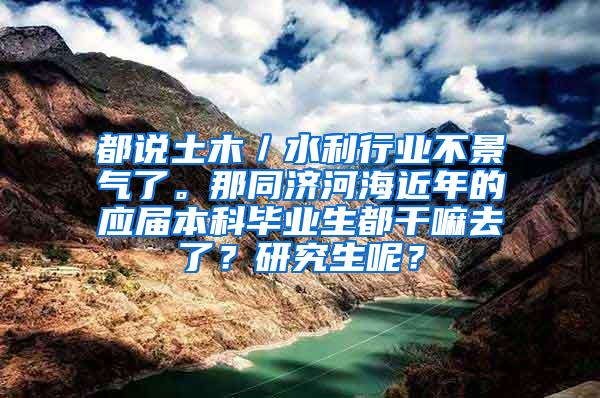 都说土木／水利行业不景气了。那同济河海近年的应届本科毕业生都干嘛去了？研究生呢？