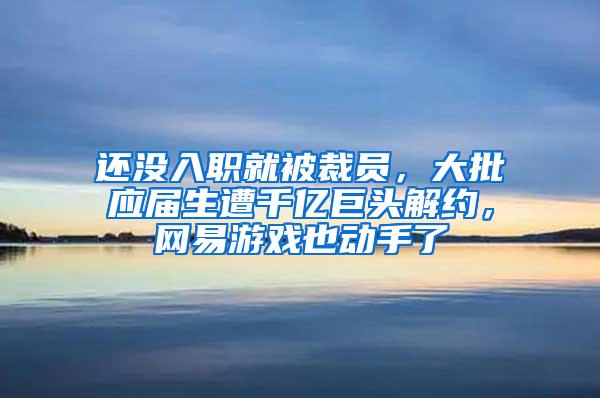 还没入职就被裁员，大批应届生遭千亿巨头解约，网易游戏也动手了