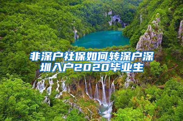 非深户社保如何转深户深圳入户2020毕业生