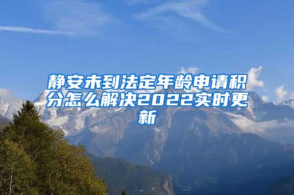 静安未到法定年龄申请积分怎么解决2022实时更新