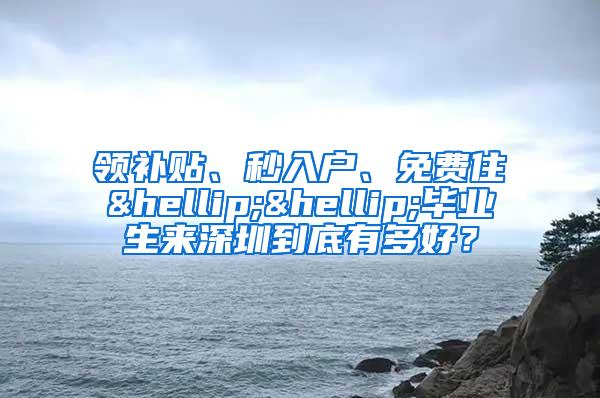 领补贴、秒入户、免费住……毕业生来深圳到底有多好？