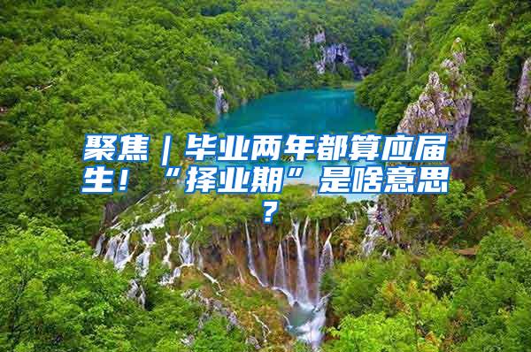 聚焦｜毕业两年都算应届生！“择业期”是啥意思？