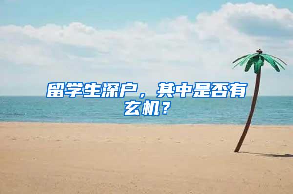 留学生深户，其中是否有玄机？