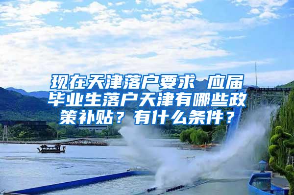 现在天津落户要求 应届毕业生落户天津有哪些政策补贴？有什么条件？