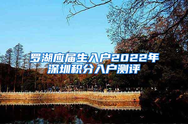 罗湖应届生入户2022年深圳积分入户测评